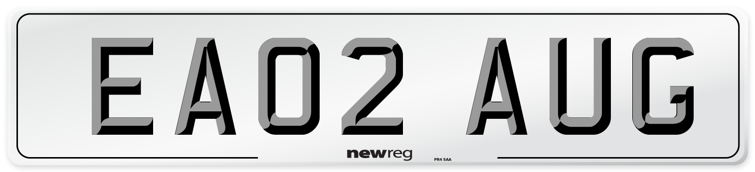 EA02 AUG Number Plate from New Reg
